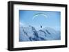 Paragliding Below Summit of Mont Blanc, Chamonix, Haute-Savoie, French Alps, France, Europe-Christian Kober-Framed Photographic Print