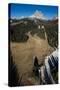 Paragliding in Front of Tre Cime, Autumn, Aerial Shots, Sextener Dolomites, Autumn Wood, Italy-Frank Fleischmann-Stretched Canvas