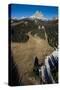 Paragliding in Front of Tre Cime, Autumn, Aerial Shots, Sextener Dolomites, Autumn Wood, Italy-Frank Fleischmann-Stretched Canvas