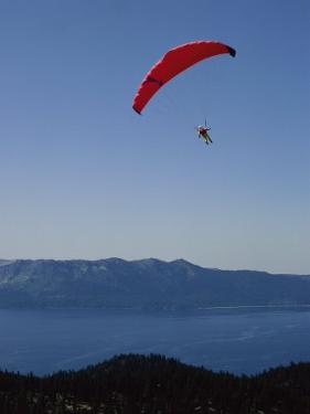 paragliding tahoe lake california usa surfing sky posters