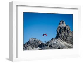 Paragliding, Tre Cime, Autumn, Aerial Shots, Sextener Dolomites, Misurina, Italy-Frank Fleischmann-Framed Photographic Print