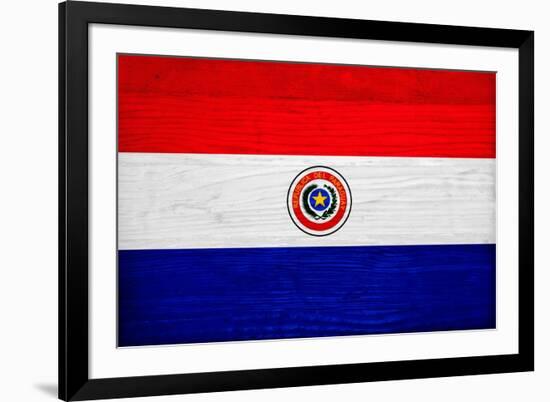 Paraguay Flag Design with Wood Patterning - Flags of the World Series-Philippe Hugonnard-Framed Art Print