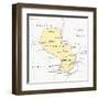 Paraguay Political Map-Peter Hermes Furian-Framed Art Print