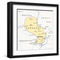 Paraguay Political Map-Peter Hermes Furian-Framed Art Print