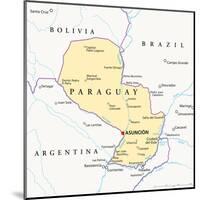 Paraguay Political Map-Peter Hermes Furian-Mounted Art Print