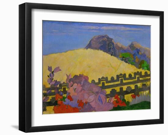 Parahi te Marae-Here is the Temple,1892 Canvas,68 x 91 cm Inv.1980-001-001.-Paul Gauguin-Framed Giclee Print