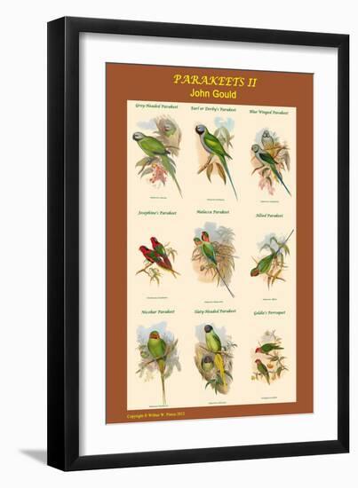 Parakeet Classroom Poster Vertical II-John Gould-Framed Art Print