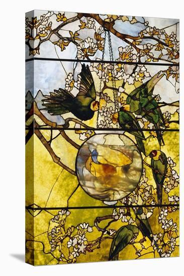 Parakeets and Gold Fish Bowl, 1893-Louis Comfort Tiffany-Stretched Canvas