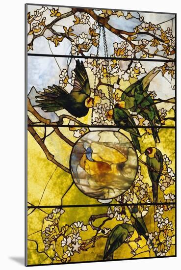 Parakeets and Gold Fish Bowl, 1893-Louis Comfort Tiffany-Mounted Giclee Print