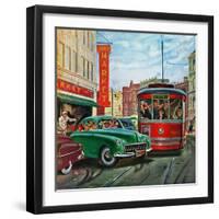 "Parallel Parking", April 1, 1950-Thornton Utz-Framed Premium Giclee Print