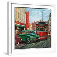 "Parallel Parking", April 1, 1950-Thornton Utz-Framed Premium Giclee Print