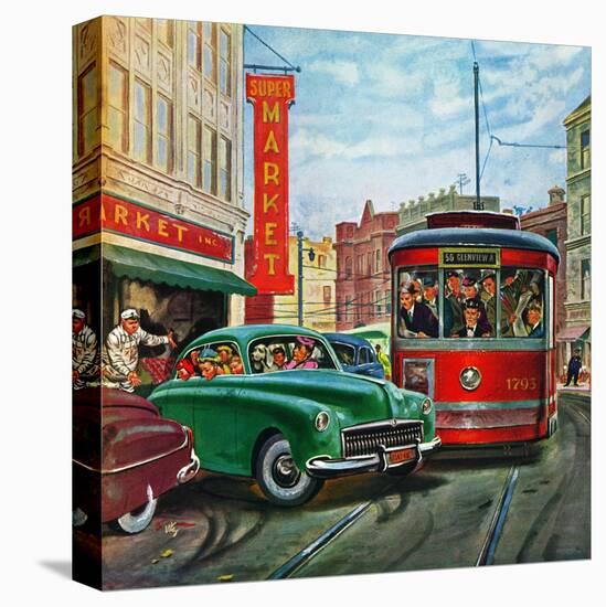 "Parallel Parking", April 1, 1950-Thornton Utz-Stretched Canvas