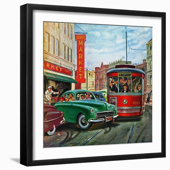 "Parallel Parking", April 1, 1950-Thornton Utz-Framed Giclee Print