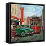 "Parallel Parking", April 1, 1950-Thornton Utz-Framed Stretched Canvas