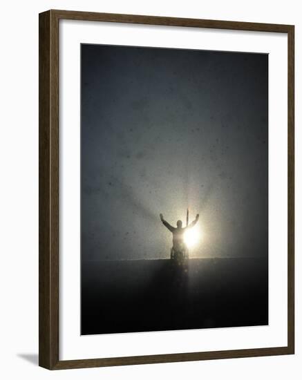 Paralympian Rick Hansen During the Opening Ceremony for the Vancouver 2010 Olympics-null-Framed Photographic Print