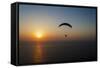 Paramotor Flying at Sunset, Aegean Sea, Western Turkey-Ali Kabas-Framed Stretched Canvas