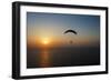 Paramotor Flying at Sunset, Aegean Sea, Western Turkey-Ali Kabas-Framed Photographic Print