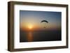 Paramotor Flying at Sunset, Aegean Sea, Western Turkey-Ali Kabas-Framed Photographic Print