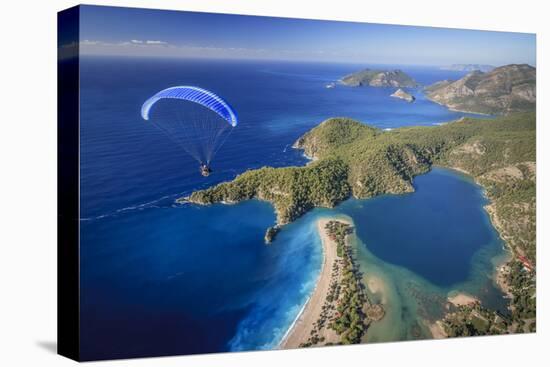 Paramotor Flying in Oludeniz, Aerial, Fethiye, Turkey-Ali Kabas-Stretched Canvas