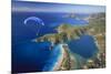 Paramotor Flying in Oludeniz, Aerial, Fethiye, Turkey-Ali Kabas-Mounted Photographic Print