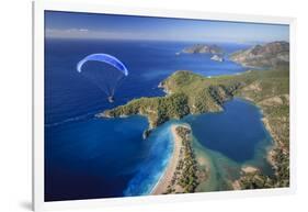 Paramotor Flying in Oludeniz, Aerial, Fethiye, Turkey-Ali Kabas-Framed Photographic Print