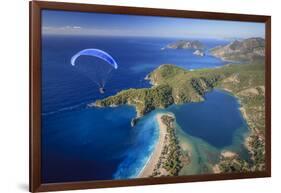 Paramotor Flying in Oludeniz, Aerial, Fethiye, Turkey-Ali Kabas-Framed Photographic Print