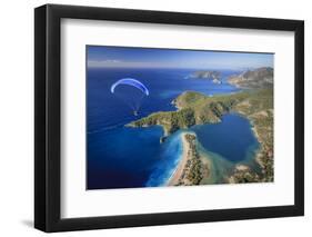 Paramotor Flying in Oludeniz, Aerial, Fethiye, Turkey-Ali Kabas-Framed Photographic Print