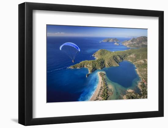 Paramotor Flying in Oludeniz, Aerial, Fethiye, Turkey-Ali Kabas-Framed Photographic Print