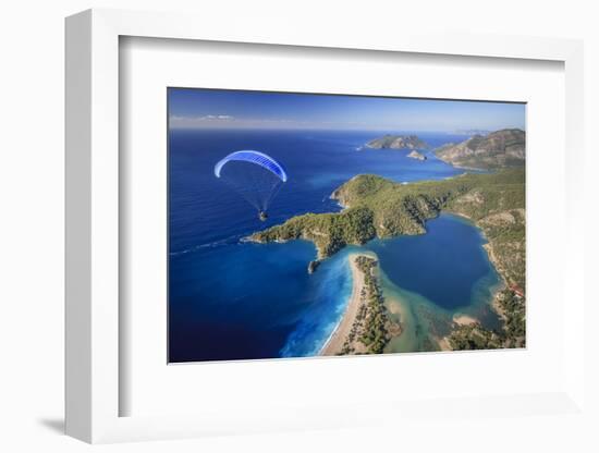 Paramotor Flying in Oludeniz, Aerial, Fethiye, Turkey-Ali Kabas-Framed Photographic Print