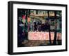 Paraphernalia Stand in Woods Featuring Pillows, Posters, and Incense, Woodstock Music and Art Fair-John Dominis-Framed Photographic Print