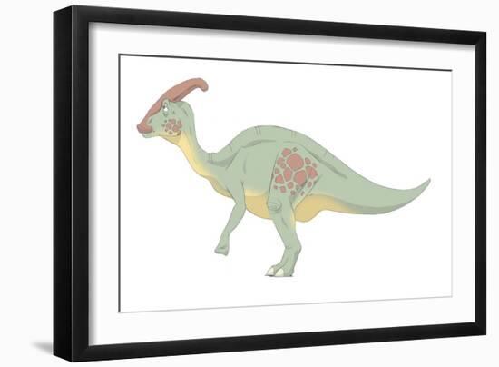 Parasaurolophus Pencil Drawing with Digital Color-Stocktrek Images-Framed Art Print