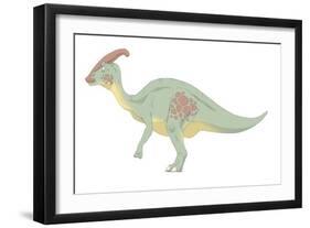 Parasaurolophus Pencil Drawing with Digital Color-Stocktrek Images-Framed Art Print