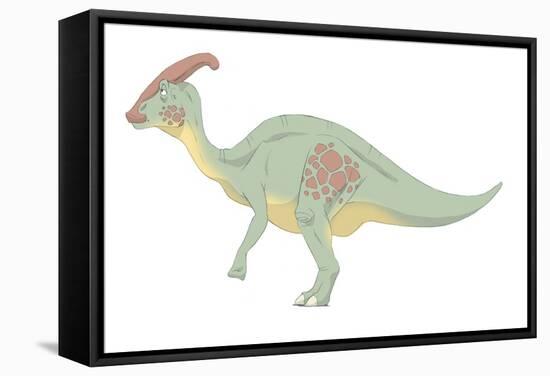 Parasaurolophus Pencil Drawing with Digital Color-Stocktrek Images-Framed Stretched Canvas