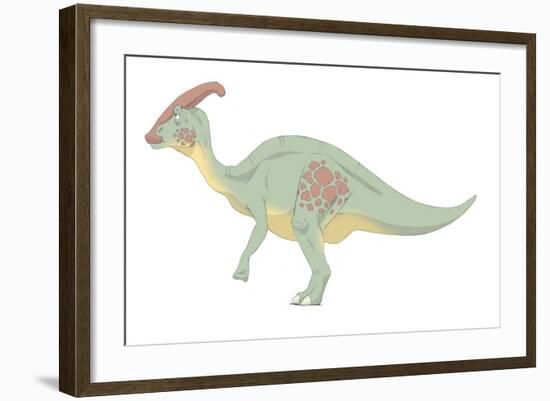 Parasaurolophus Pencil Drawing with Digital Color-Stocktrek Images-Framed Art Print