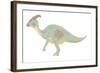 Parasaurolophus Pencil Drawing with Digital Color-Stocktrek Images-Framed Art Print
