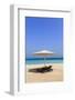 Parasol and Recliner on the Beach, Dubai-Fraser Hall-Framed Photographic Print