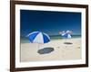 Parasols at the Beautiful Beach in Nosy Iranja, a Little Island Near Nosy Be, Madagascar-null-Framed Photographic Print