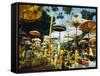 Parasols in Taman Pile Hindu Temple on Koningan Day, Bali, Indonesia-Robert Francis-Framed Stretched Canvas