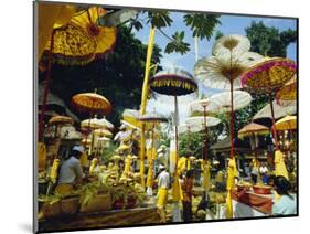 Parasols in Taman Pile Hindu Temple on Koningan Day, Bali, Indonesia-Robert Francis-Mounted Photographic Print