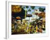 Parasols in Taman Pile Hindu Temple on Koningan Day, Bali, Indonesia-Robert Francis-Framed Photographic Print