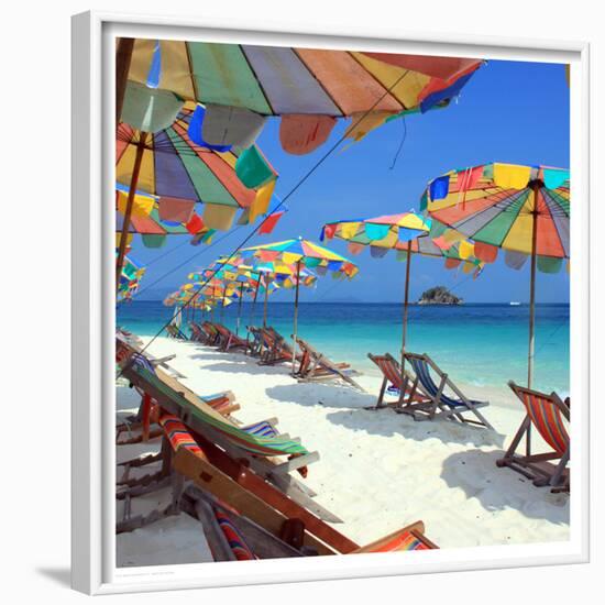Parasols on a Tropic Isle II-null-Framed Art Print