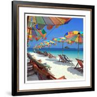 Parasols on a Tropic Isle II-null-Framed Art Print