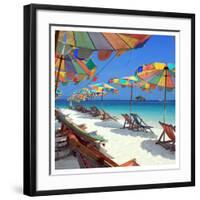 Parasols on a Tropic Isle II-null-Framed Art Print