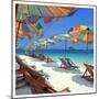 Parasols on a Tropic Isle II-null-Mounted Art Print