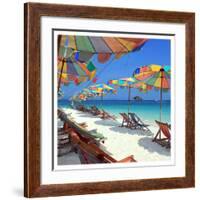 Parasols on a Tropic Isle II-null-Framed Art Print