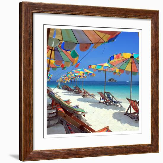 Parasols on a Tropic Isle II-null-Framed Art Print