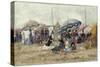 Parasols on the Beach at Trouville, 1886-Eug?ne Boudin-Stretched Canvas