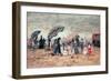 Parasols on the Beach, Trouville, 1886-Eugène Boudin-Framed Giclee Print