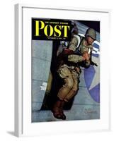 "Paratrooper," Saturday Evening Post Cover, September 12, 1942-Mead Schaeffer-Framed Giclee Print