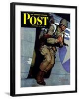 "Paratrooper," Saturday Evening Post Cover, September 12, 1942-Mead Schaeffer-Framed Giclee Print